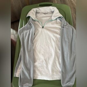 Columbia White and Gray Pullover